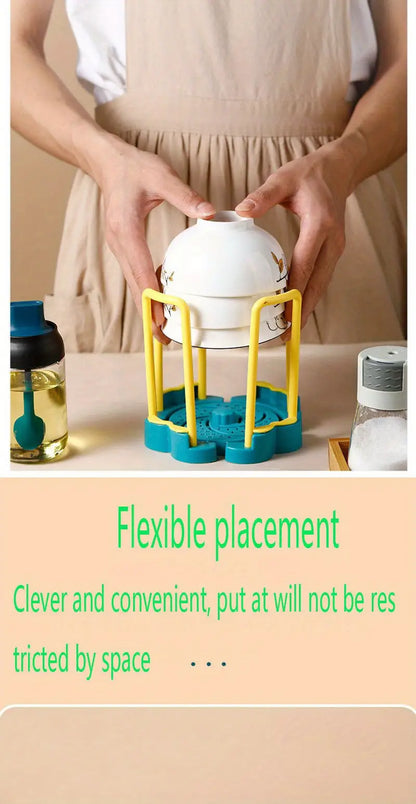 Retractable Rotating Drain Bowl Rack for Kitchen Supplies