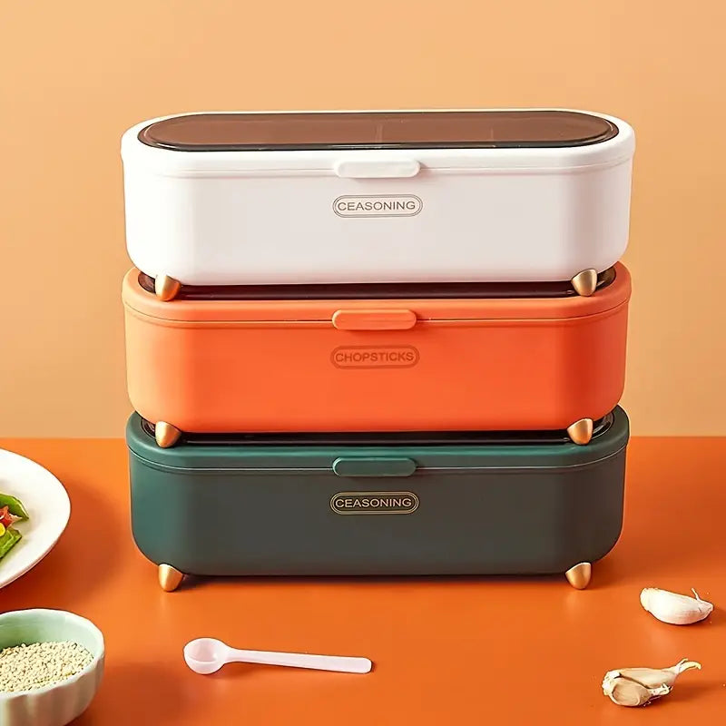 4-Compartment Seasoning Box for Kitchen Supplies