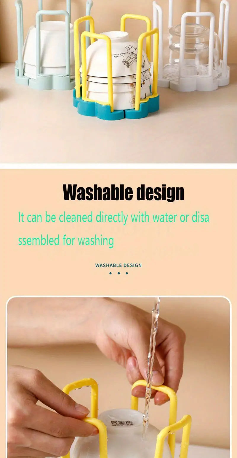 Retractable Rotating Drain Bowl Rack for Kitchen Supplies