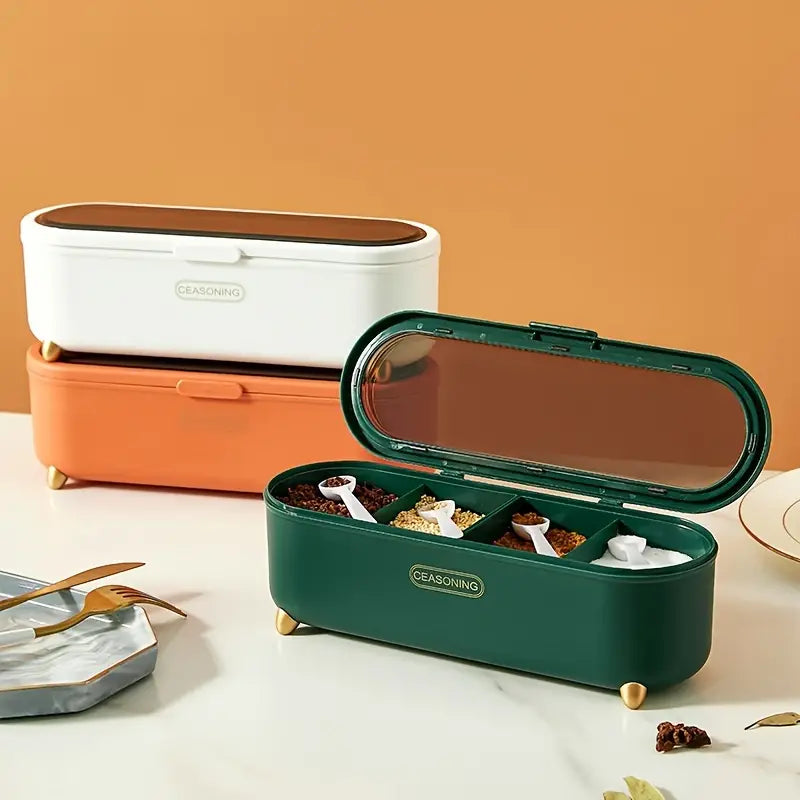 4-Compartment Seasoning Box for Kitchen Supplies